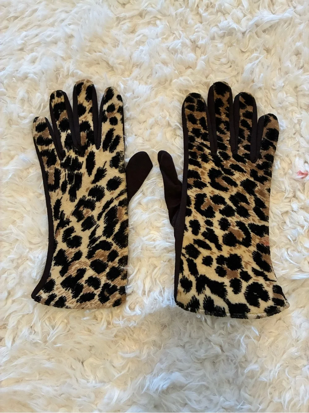Leopard Print Women’s Gloves - Brown/Black